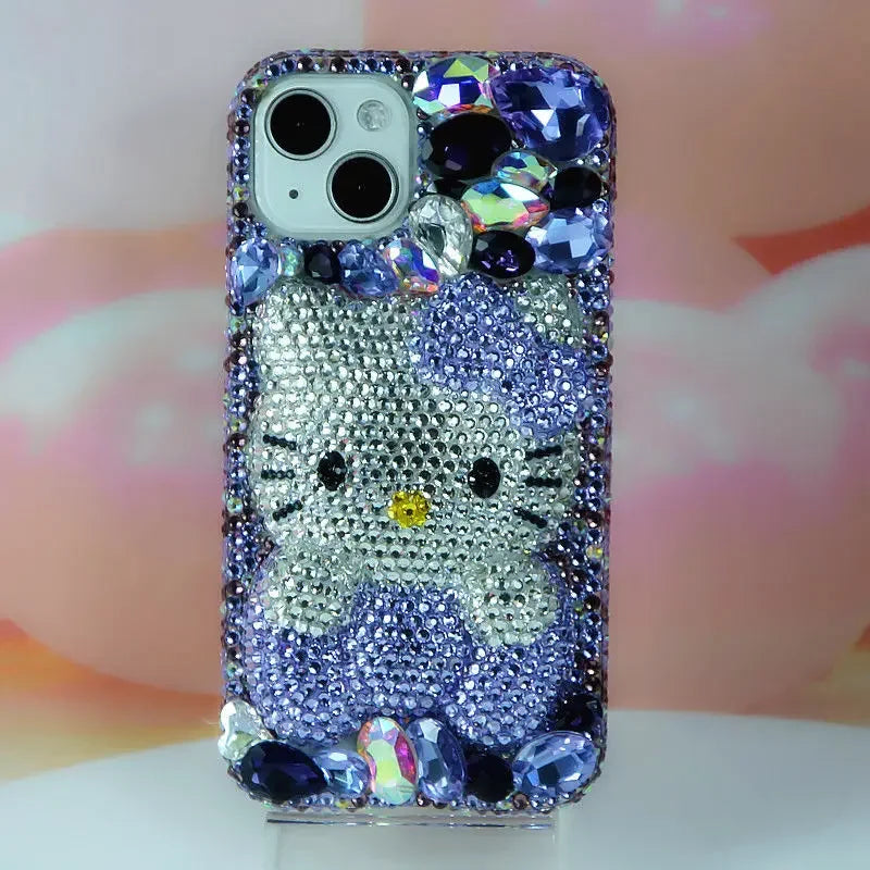 Rhinestone bling crystal phone case chain for iPhone17 16 12 13 14 15pro Max X Xs XR 7 8 plus se 2 3 10 transparent bumper cover