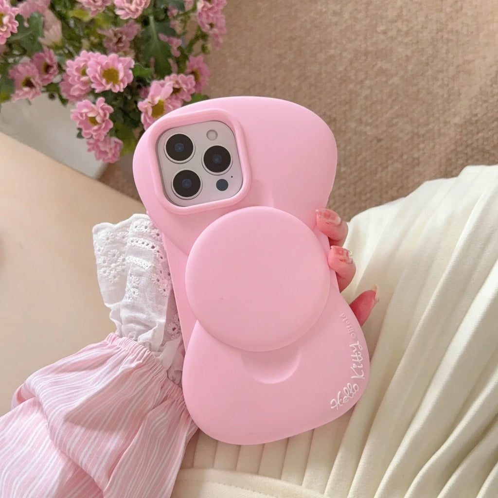 Pink cute bow silicone phone case, fashion creative, for 12 13 14 15 16promax